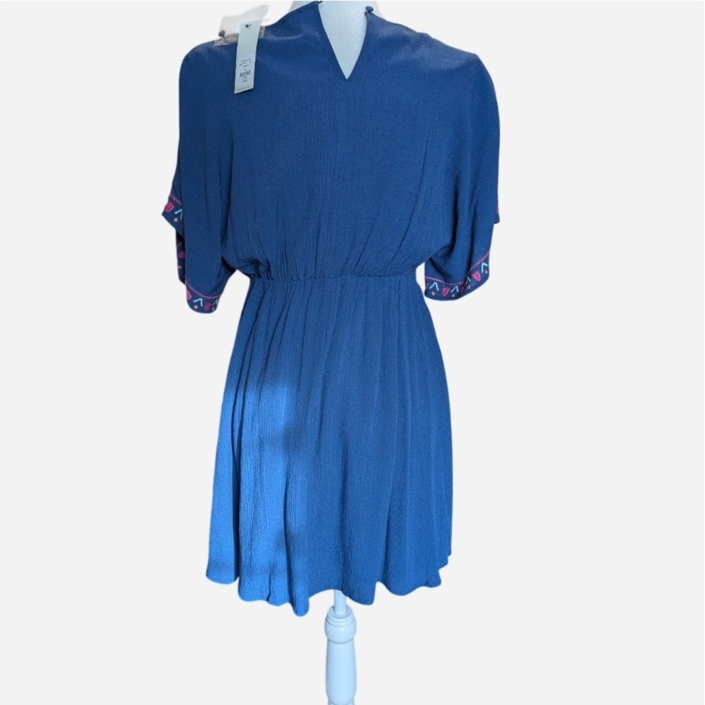 Blue Rain Floral Embroidered Mini Dress - Picture 3 of 10